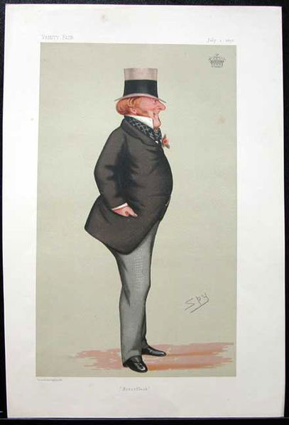 Isaac Newton Wallop,  5th Earl of Portsmouth, Vanity Fair caricature, 1.7.1876